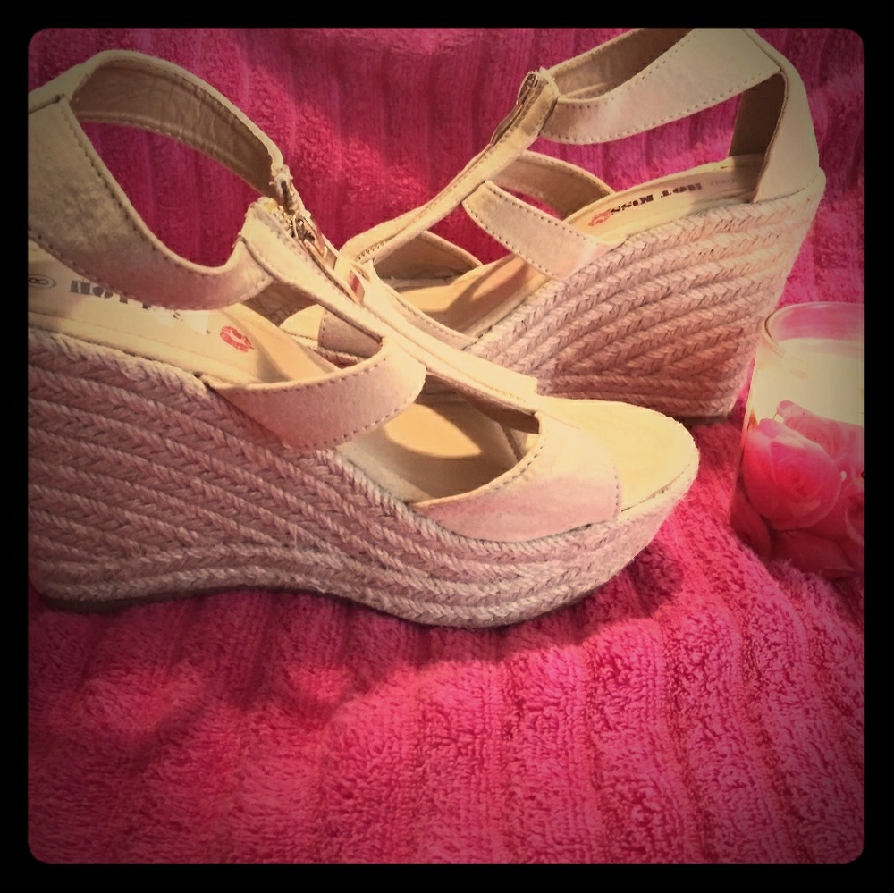 Brand new tan wedges never worn
